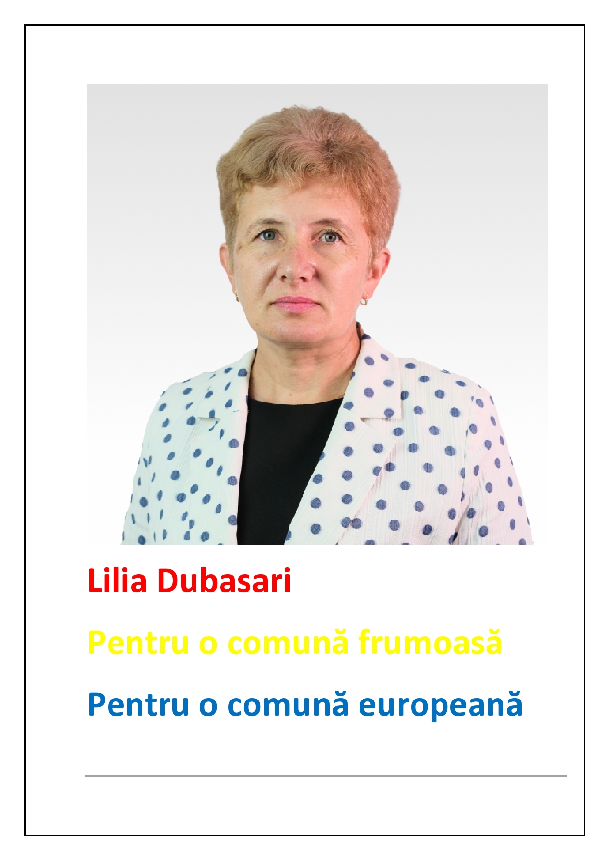 Mesajul dnei Lilia Dubasari, Primar al Comunei Taxobeni